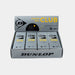 A Dunlop Club Squash Ball (4 x 3 Ball Box) display contains multiple packs of squash balls, each prominently featuring the Dunlop brand. Designed for intermediate players, these boxes are ideal for practice sessions or league matches.