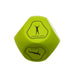 The Urban Fitness Fitness Dice by Urban Fitness is a green, 12-sided die featuring a stick figure doing a jumping jack and the words "JUMPING JACK" on one face, making it a fun tool for home workouts.