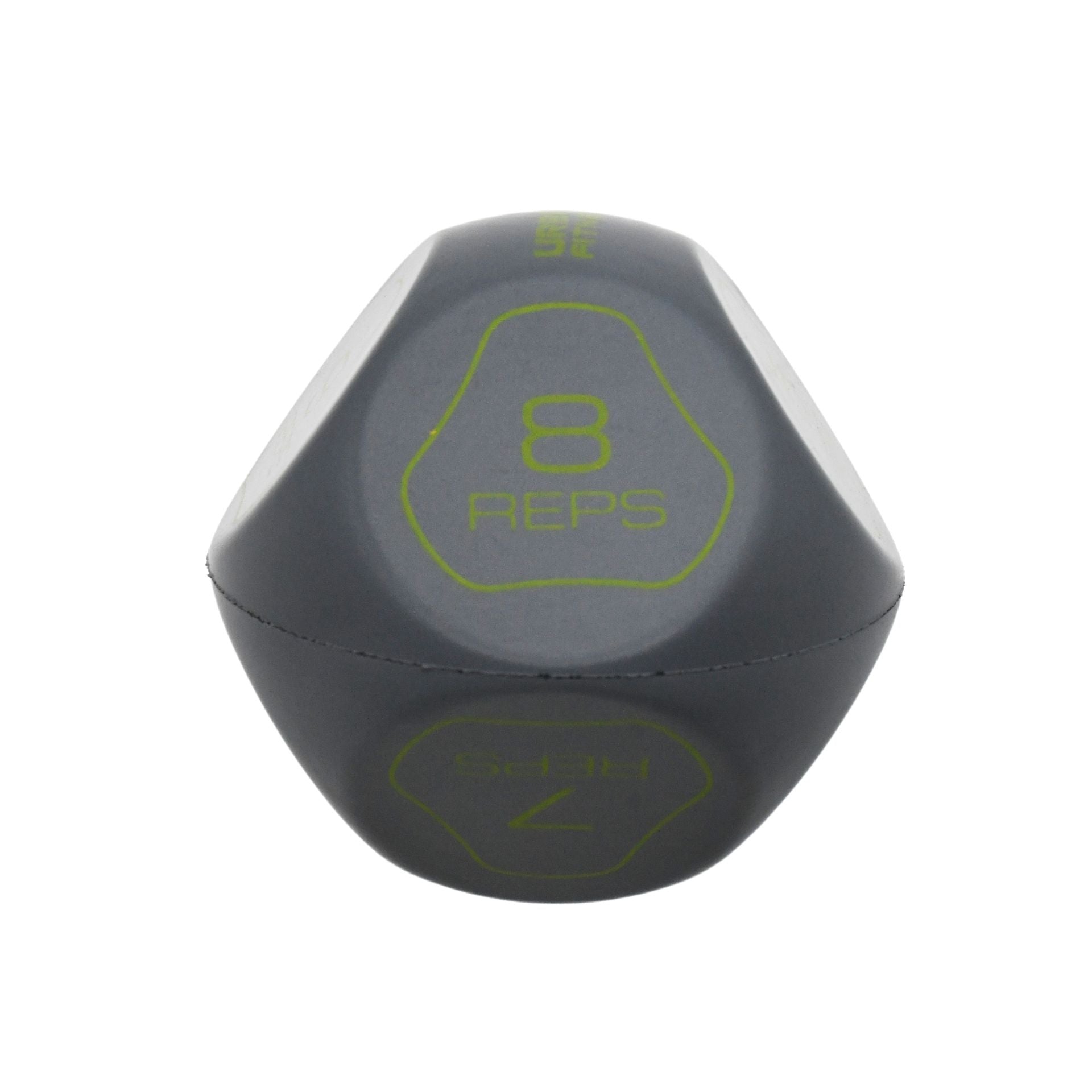 The Urban Fitness Fitness Dice by Urban Fitness is a black, geometric workout tool with green "8 REPS" text on one face, ideal for deciding exercise reps during home workouts.
