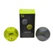 The Urban Fitness Fitness Dice by Urban Fitness features one yellow and one gray die with exercise icons and numbers, packaged in black and green. This tool adds fun variety and challenge to your home workouts.
