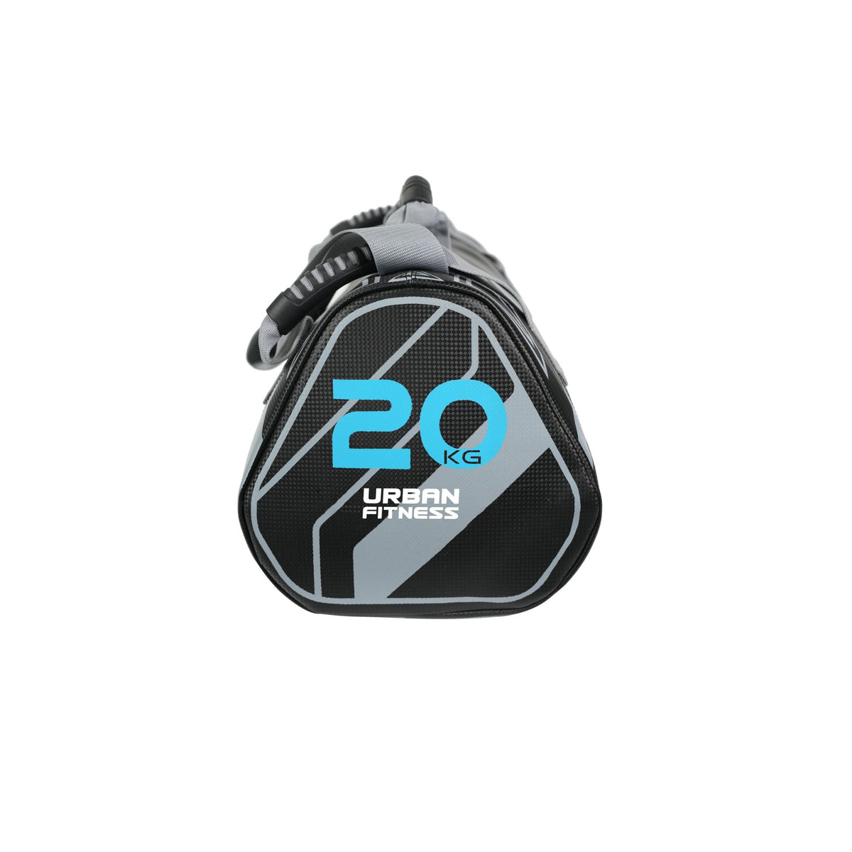 The Urban Fitness Power Bag features black and gray colors, 20 KG labeling, handles, and stands upright against a white background—perfect for functional strength and full-body conditioning workouts.