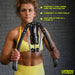 A woman in a yellow sports outfit holds the Urban Fitness Hydraulic Arms Trainer, a compact, portable exerciser with adjustable resistance—ideal for building upper body strength at home or on the go. URBAN FITNESS logo is visible in the corner.