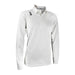 The Kookaburra Pro Player Long Sleeve Shirt by Kookaburra is a white collared cricket shirt with neck buttons, a small black shoulder logo, and moisture-wicking fabric, shown on a plain white background.