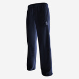 Kookaburra Pro Player Navy Match Trousers - Senior by Kookaburra feature Stay Cool Technology, elastic waistband, stretch fabric, and a small white logo on the left thigh, shown against a plain white background.