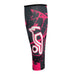 The Kookaburra Hockey Shin Sleeves - No Stirrups, in bold Bolt Pink by Kookaburra, boast a striking abstract design—perfect to pair with polyester soccer socks or shin guard sleeves for standout style on the field.