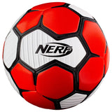 The Nerf Proshot Soccer Ball by Nerf features red, white, and black panels with a black Nerf logo on the center. Durable and ideal for kids who enjoy active play.