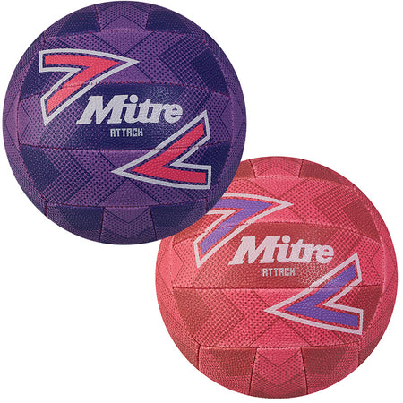 A close-up of the Mitre Attack Training Netball by Mitre, designed with a grippy surface for better control.