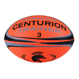 The Centurion Nemesis Fluo Training Rugby Ball by Centurion features a fluo orange color and is designed for durability, making it ideal for intense training sessions.