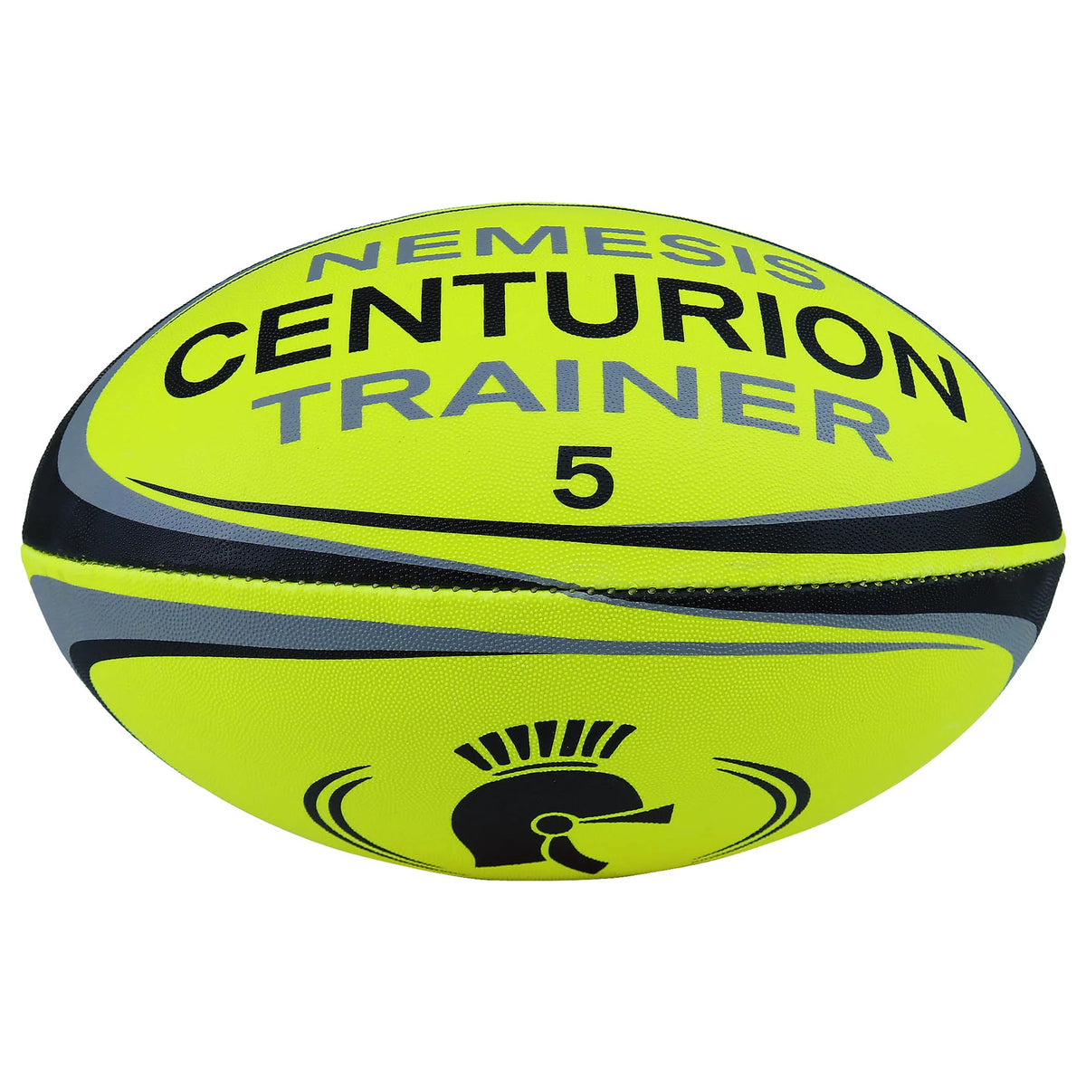 The Centurion Nemesis Fluo Training Rugby Ball, in Fluo Yellow, is a durable rugby ball designed for high visibility and consistent training sessions.