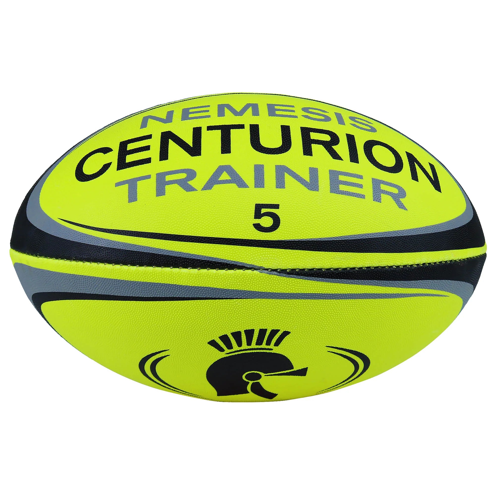 The Centurion Nemesis Fluo Training Rugby Ball, in Fluo Yellow, is a durable rugby ball designed for high visibility and consistent training sessions.