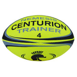 The Centurion Nemesis Fluo Training Rugby Ball by Centurion, in fluo yellow, is a durable, high-visibility rugby ball perfect for training sessions.