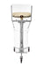 The Bola Column Stand by Bola features a tan wheel, clear guard, metal stand, and netting below, providing an adjustable delivery height for versatile training sessions during sports practice.