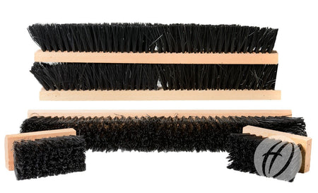 Harrod Sport’s Spare Brush Kit – Multi Boot Wiper features five boot wiper brushes with polypropylene bristles and wooden backs in rectangular and square shapes, shown on a white background—ideal for replacing worn brushes.