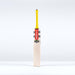 The Gray Nicolls Havoc HB317 Pro Edition SH 2026 cricket bat, with a light mid-blade profile, yellow grip, and striking red and black branding, stands upright against a plain white background.