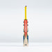 The Gray Nicolls Havoc HB317 Pro Edition SH 2026 cricket bat, featuring a mid-blade profile, yellow grip, and orange-blue accents with Gray Nicolls branding, stands upright against a plain white background.