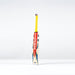 The Gray Nicolls Havoc HB317 GN330+ Junior Cricket Bat 2026 features an ultra-light pickup, yellow handle, and red/blue design. It stands upright on a white surface against a plain white background.