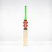 The Gray Nicolls Havoc 1.3 Test SH 2026 cricket bat, featuring a bright green handle, light wooden blade, and branded front stickers, stands upright against a plain white background.
