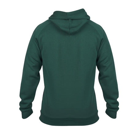The Gray Nicolls Velocity Hoodie by Gray Nicolls is a dark green, sustainable hoodie shown from the back, featuring long sleeves, a relaxed fit, and an eco-friendly design.