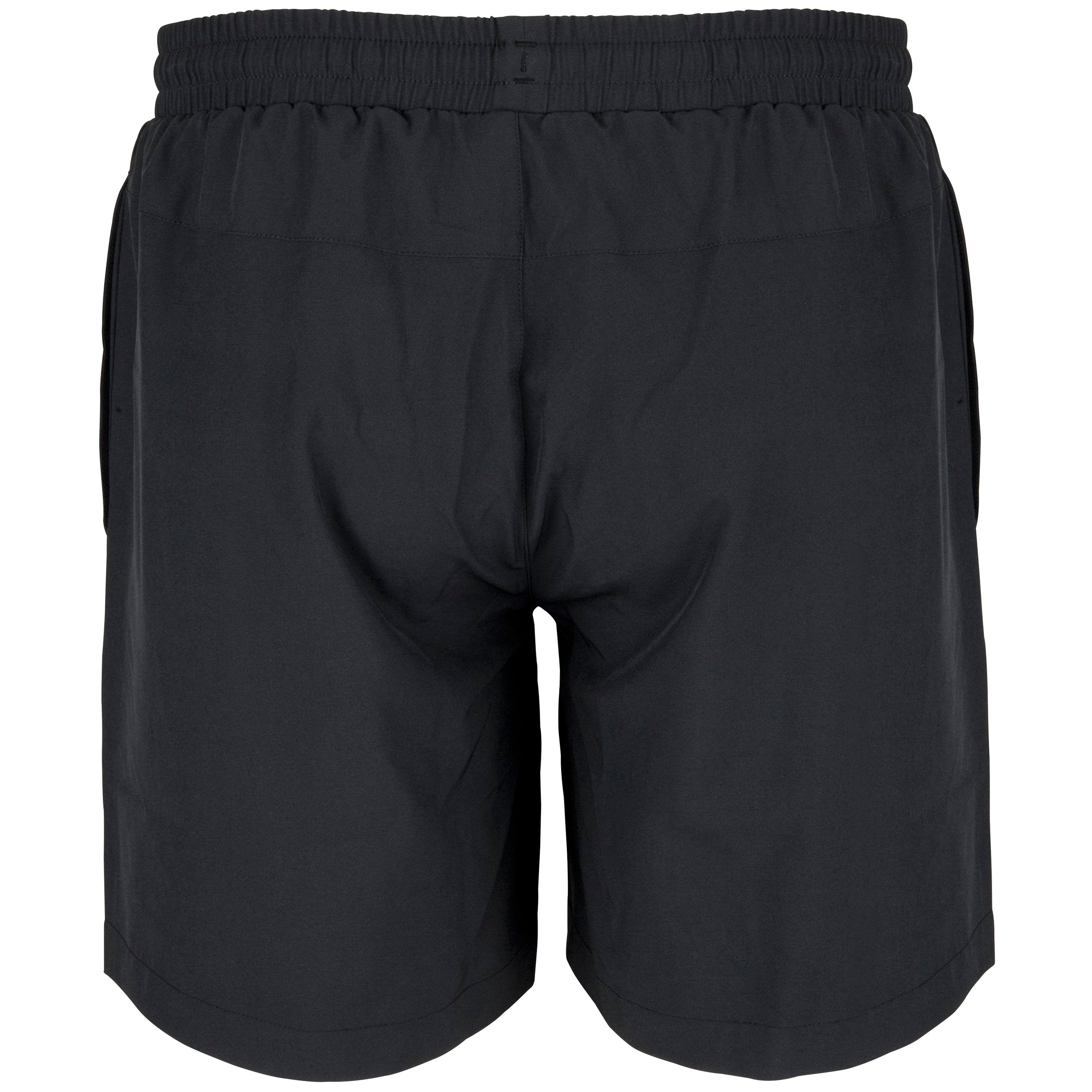 Gray Nicolls Kingswood Village CC Velocity Shorts shown from the back, featuring an elastic waistband and straight hems. Made from lightweight fabric—ideal for cricket training sessions.