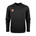 The Gray Nicolls Cam CC Matrix V2 Long Sleeve T-Shirt is black, designed for active training with a red and white logo on the left chest, a crew neckline, and moisture-wicking fabric for comfort. No visible buttons or zippers.