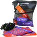 The Centurion Junior Rugby Tag Set by Centurion features a black mesh bag with colorful orange, purple, and red tag belts—all branded—plus black straps, making it ideal for child rugby training.