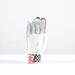The Gray Nicolls Imperia 1.0 300 Batting Gloves 2026 stand upright on a white surface, palm forward, with black and red accents and the index finger raised in a number one gesture—a classic winner’s sign in club cricket.