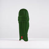 A single green Gray Nicolls Classic Prestige Batting Pad 2026 stands upright on a white surface against a plain light gray background.
