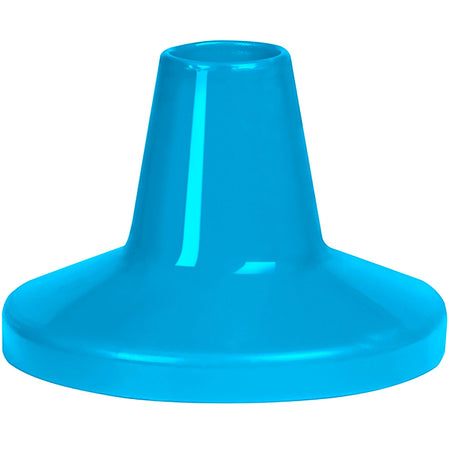 The Gray Nicolls PowerPlay Blue Batting Tee (5) features a translucent blue, cone-shaped design with a wide base and narrow top—perfect for beginners practicing straight drives. Brand: Gray Nicolls. Displayed on a white background.