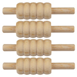Four Gray Nicolls Standard Bails by Gray Nicolls are arranged in parallel rows on a white background, resembling lightweight cricket bails neatly lined up for display.