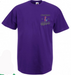 The Martin Berrill Sports Checkers Gymnastics T-Shirt is a purple tee featuring "Checkers Gymnastics Club" and a small gymnast with a checkered pattern on the upper left chest.