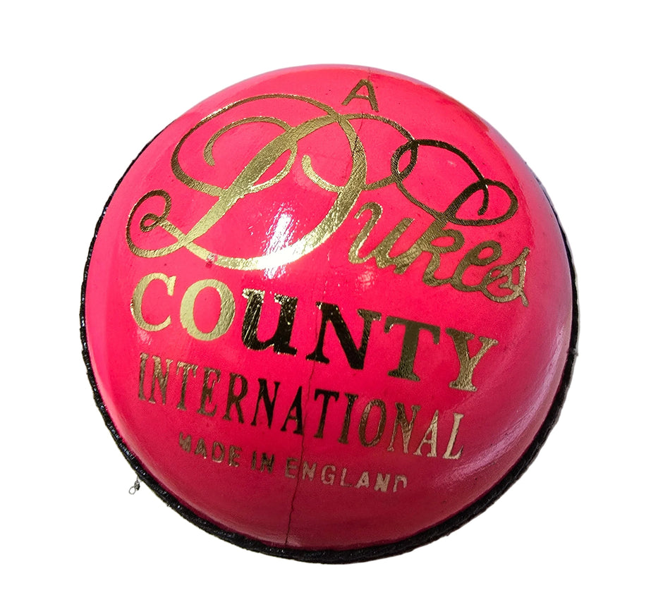 Dukes County International Pink Top Grade Match Cricket Ball