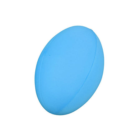 The Reydon Sports Uncoated Foam Rugby Ball is an oval-shaped, blue foam rugby ball displayed on a white background.