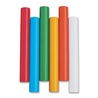 The Reydon Sports Classic Relay Batons 6pk features six upright, powder-coated aluminum batons in red, blue, green, yellow, orange, and white, arranged side by side against a plain white background.