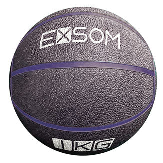 The Exsom Rubber Medicine Ball features a black textured rubber surface with purple lines, the Exsom logo in white, and "1 KG" at the bottom—perfect for strength training or functional workouts.