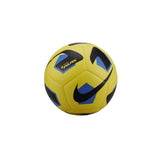 The Nike Park 2.0 Football by Nike features a yellow and blue design with black geometric patterns, a bold black swoosh logo, and "PARK" text on one panel. Durable and size 5, it's built for lasting on-field performance.
