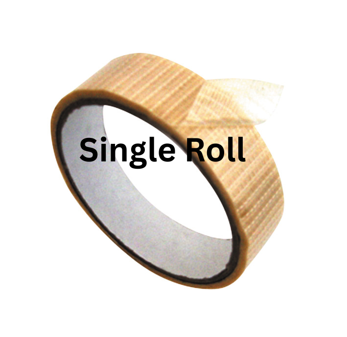 A Gray-Nicolls Fibreglass Roll from Gray Nicolls, ideal for cricket bat protection, is shown with a strip partially peeled on a white background and the text 'Single Roll' overlaid on the tape.