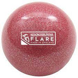 The Kookaburra Flare Hockey Ball is a shiny pink practice ball from Kookaburra, ideal for hockey training sessions.