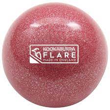 The Kookaburra Flare Hockey Ball is a shiny pink practice ball from Kookaburra, ideal for hockey training sessions.