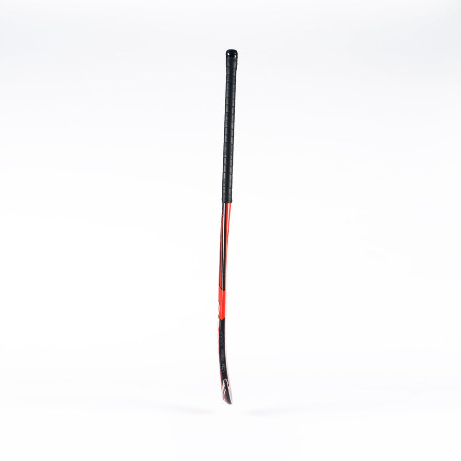 A single black and red Grays DB7+ Hockey Stick stands upright against a plain white background, highlighting its advanced Graphene construction.