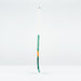 The Grays PB 7+ Junior Hockey Stick 2026, featuring green, white, and orange accents, stands upright against a plain white background, offering supreme control and intermediate power.