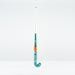 The Grays GT 8 Senior Hockey Stick 2026 stands upright against a white background, featuring teal and white colors with orange accents and aluminised-carbon construction. The brand name Grays is written vertically on the stick.