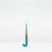 The Grays GT 8 Senior Hockey Stick 2026, in green and white with an orange diagonal stripe and large Grays logo, features aluminised-carbon construction for high power and all-round performance, shown upright against a plain white background.