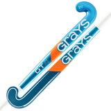 Two blue Grays GT 4 Senior Hockey Sticks 2026 are displayed side by side, featuring the bold white Grays logo and an eye-catching blue finish for all-round field performance.