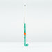 The Grays GT 3 Junior Hockey Stick 2026, in mint with orange and white accents, stands upright against a plain white background. Designed for all-round performance, it offers moderate power and control.