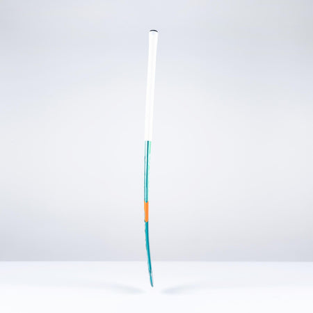 The Grays DB2Xi Dynabow Indoor Senior Hockey Stick 2026 stands upright against a plain white background, showcasing its modern design and Dynabow blade for impressive all-round performance.