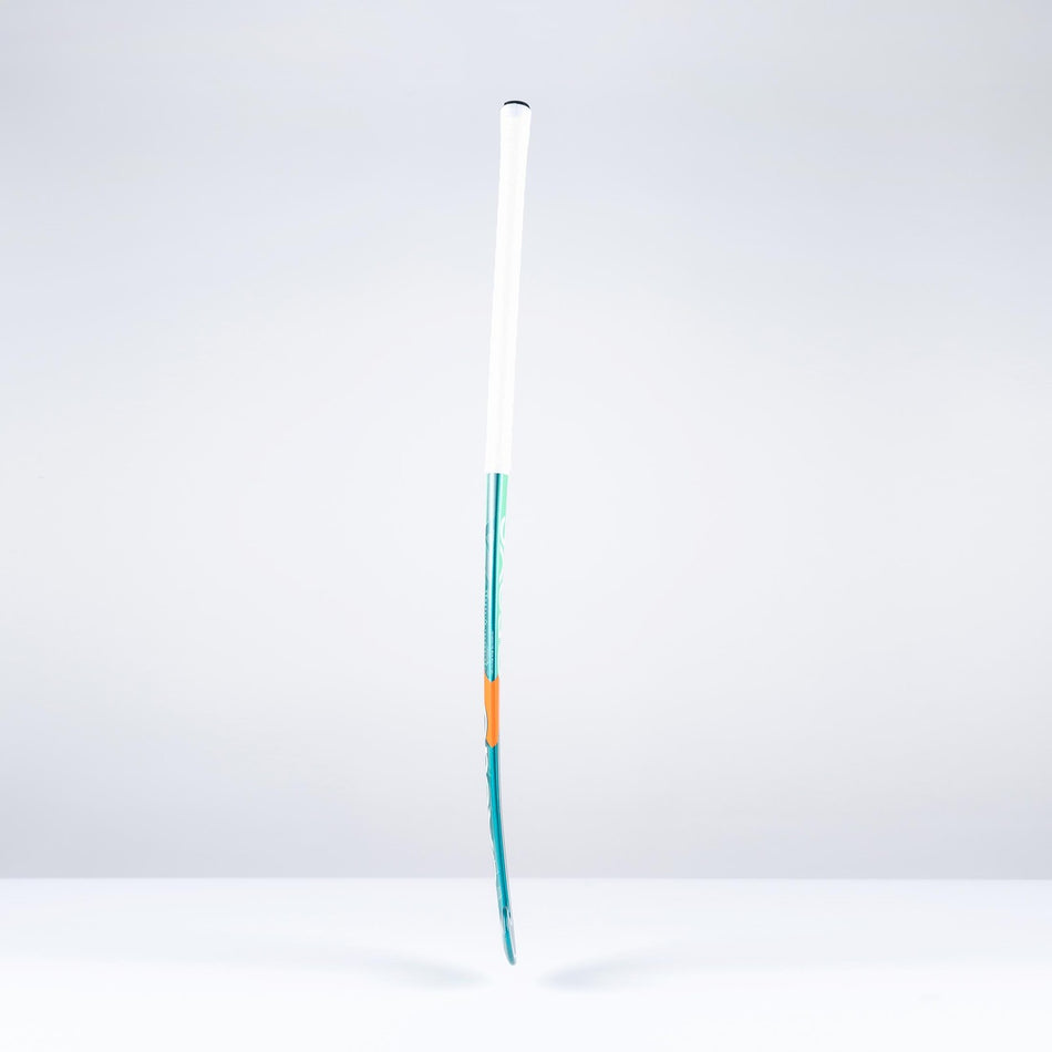 The Grays DB2Xi Dynabow Indoor Senior Hockey Stick 2026 stands upright against a plain white background, showcasing its modern design and Dynabow blade for impressive all-round performance.
