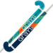 Two Grays Riptide Wooden Hockey Sticks by Grays, shown in Blue/Green, each with a straight curve ideal for young players and featuring the Grays logo and Riptide text along the shaft.
