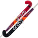The Grays Riptide Wooden Hockey Stick by Grays is shown in a Red/Navy color, featuring the Grays logo and Riptide text along the shaft—an ideal hockey stick for young players.