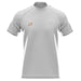 The Grays GTS Mens S/S Tee Shirt by Grays features a plain white performance design, light gray raglan sleeves, and a small orange geometric logo on the left chest. Made from technical fabric and displayed on a plain white background.
