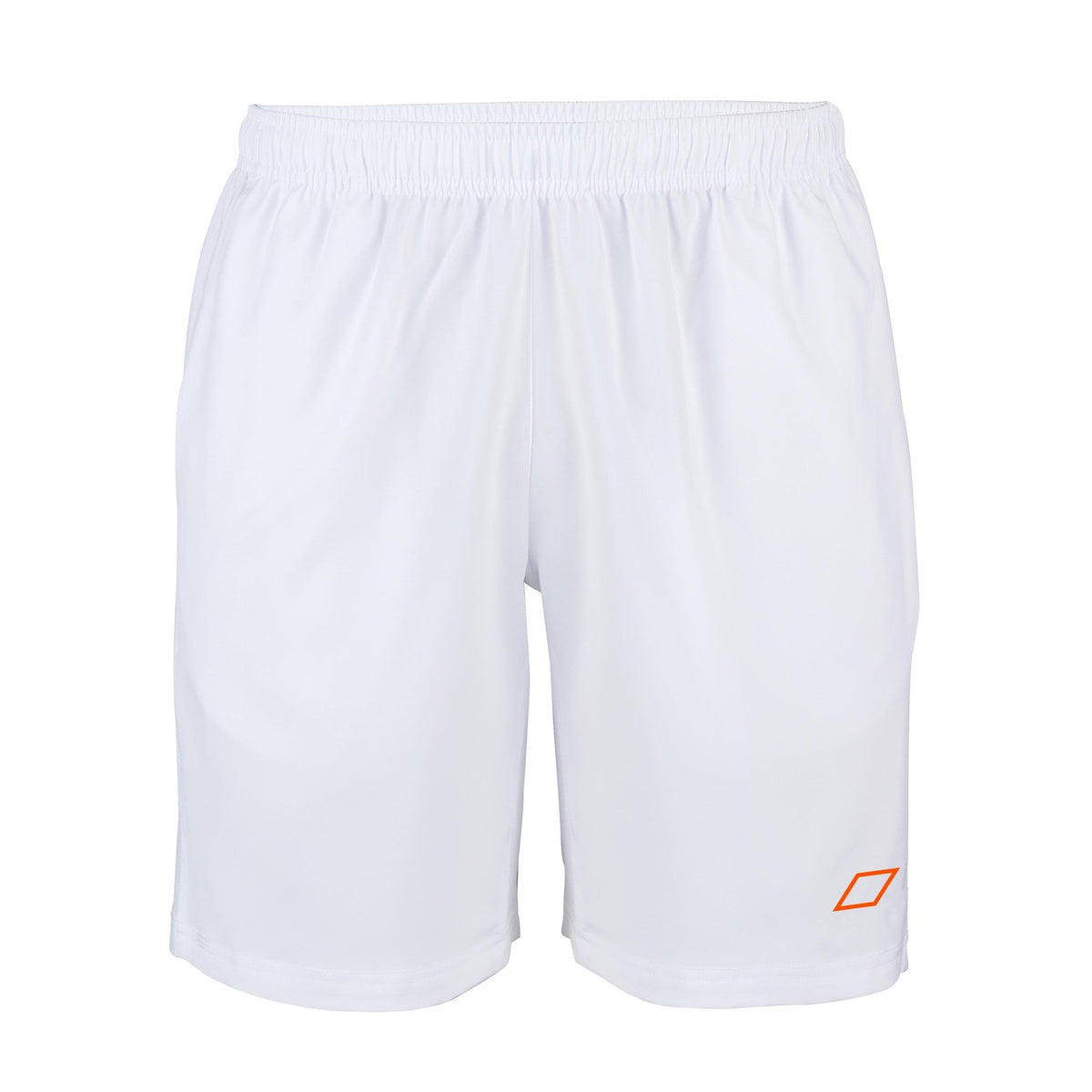 White Grays Mens Axis Halo Hockey Short in a lightweight woven fabric with an elasticated waistband and a small orange logo on the lower left leg.